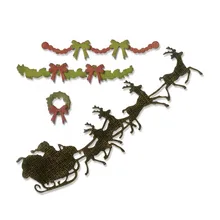 

Estel METAL CUTTING DIES Cut Christmas reindeer Car Bow Scrapbook PAPER CRAFT card album embossing stencils template punch