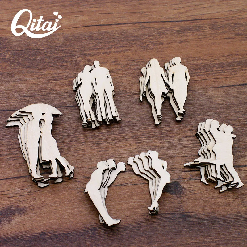 QITAI 30 шт./компл. 6 моделей искусственных деревянных пар для love DIY Украшение