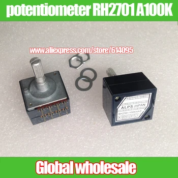 

1pcs new enthusiast ALPS precision double volume potentiometer RH2701-100KA without stepping A100Kx2