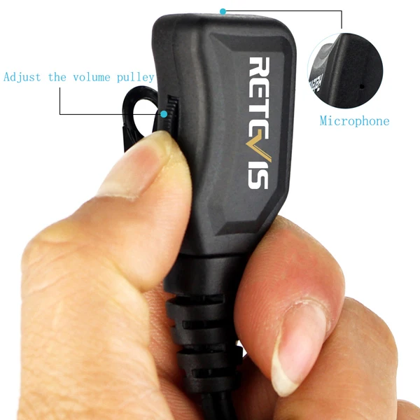 EAL002 Radio Headset 10pcs Volume Adjustable Walkie Talkie Earpiece PTT Mic for