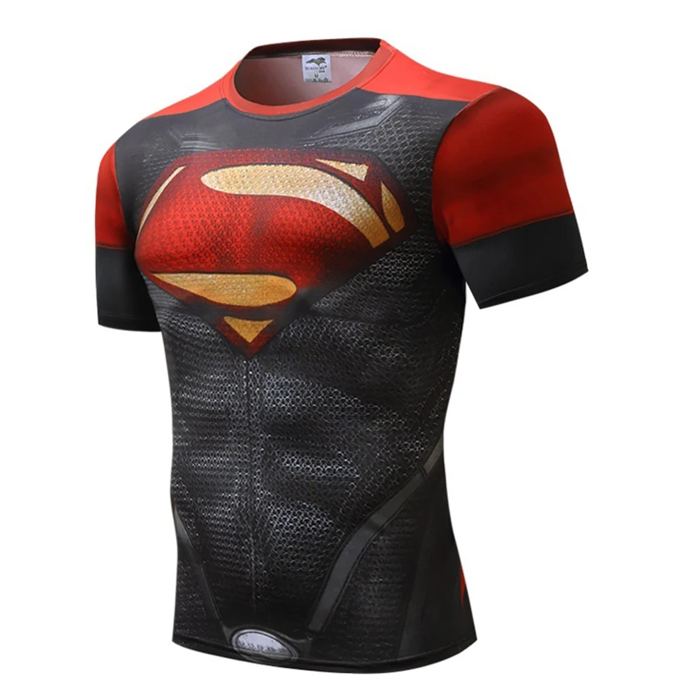 New Fashion superman Tee 3D Printed T shirts top super Men Avengers