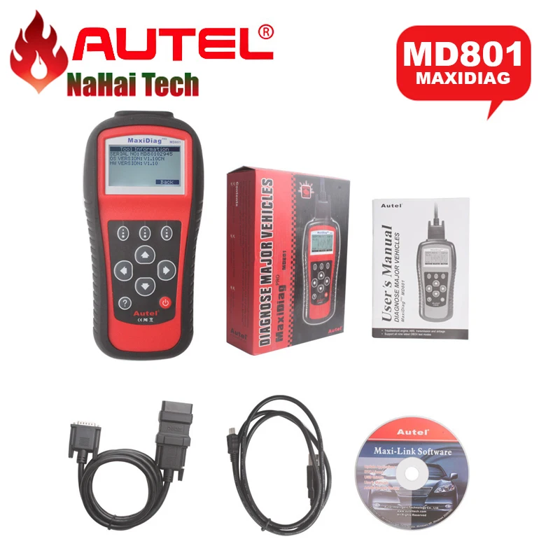 

2019 A++Quality AUTEL MaxiDiag Pro MD801 4 in 1 OBDII Code Scanner (JP701+EU702+US703+FR704) MD 801 Auto Diagnostic-tool