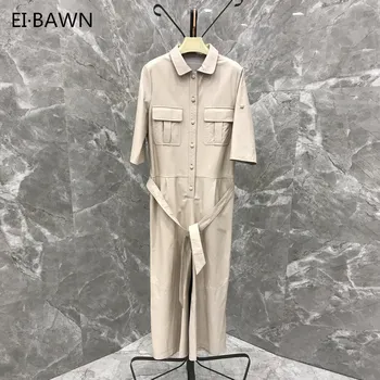 

2020 Women Wide Leg Jumpsuits Streetwear Playsuit Elegant White Jumpsuit Wide Pants Plus Size Genuine Leather Jumpsuit Women