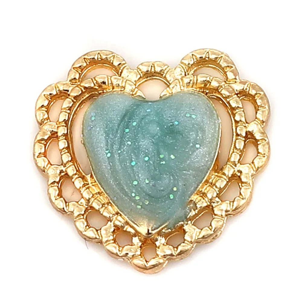 

Doreen Box Zinc Based Alloy Connectors Heart Gold Color Multicolor Enamel Stone Jewelry Finding 15mm( 5/8") x 15mm( 5/8") 10 PCs