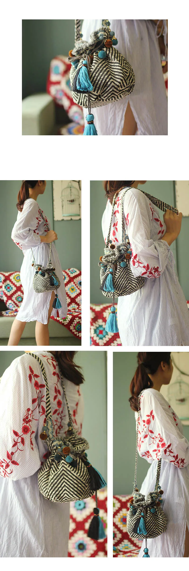 women bag shoulder cross body bags fringe tassel handbag purse (11)