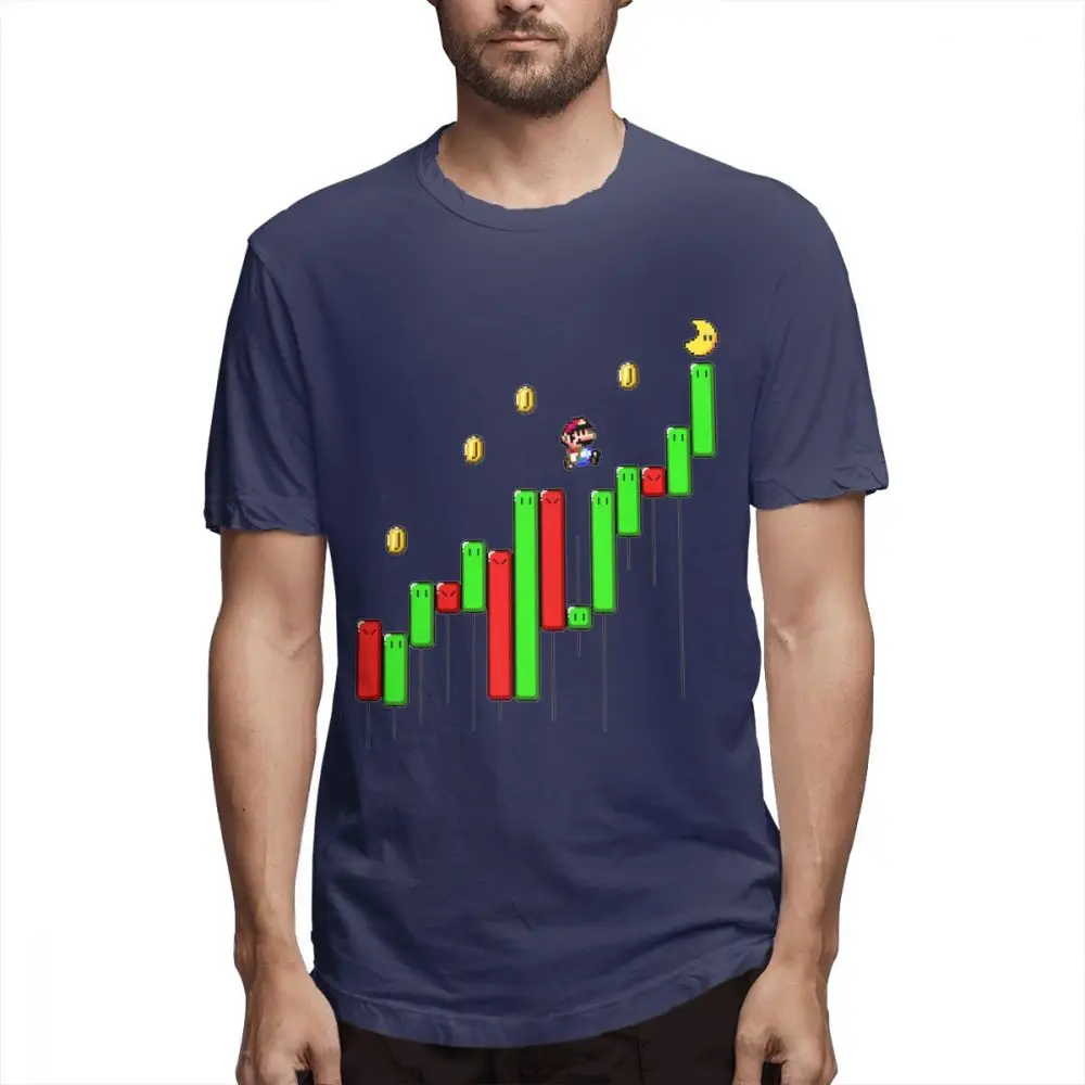 Забавная футболка с Супер Марио, форексом, валютным трейдером, инвесторами, летняя мужская футболка из хлопка - Цвет: Тёмно-синий