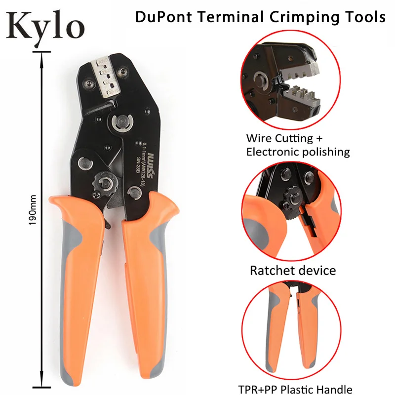 

SN-28B pin crimping dupont crimp tool mini European TAB terminal crimping pliers 0.1-1.0mmІ (AWG: 28-18) electrician mini plier