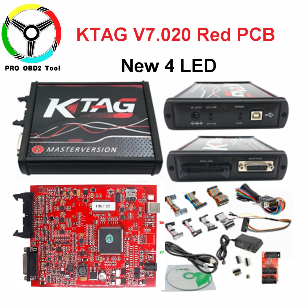 2019 новые V2.25 Ktag V2.23 красный pcb с 4 светодиодный ЭБУ чип Тюнинг без базовых ограничений K тег программатор системного блока управления