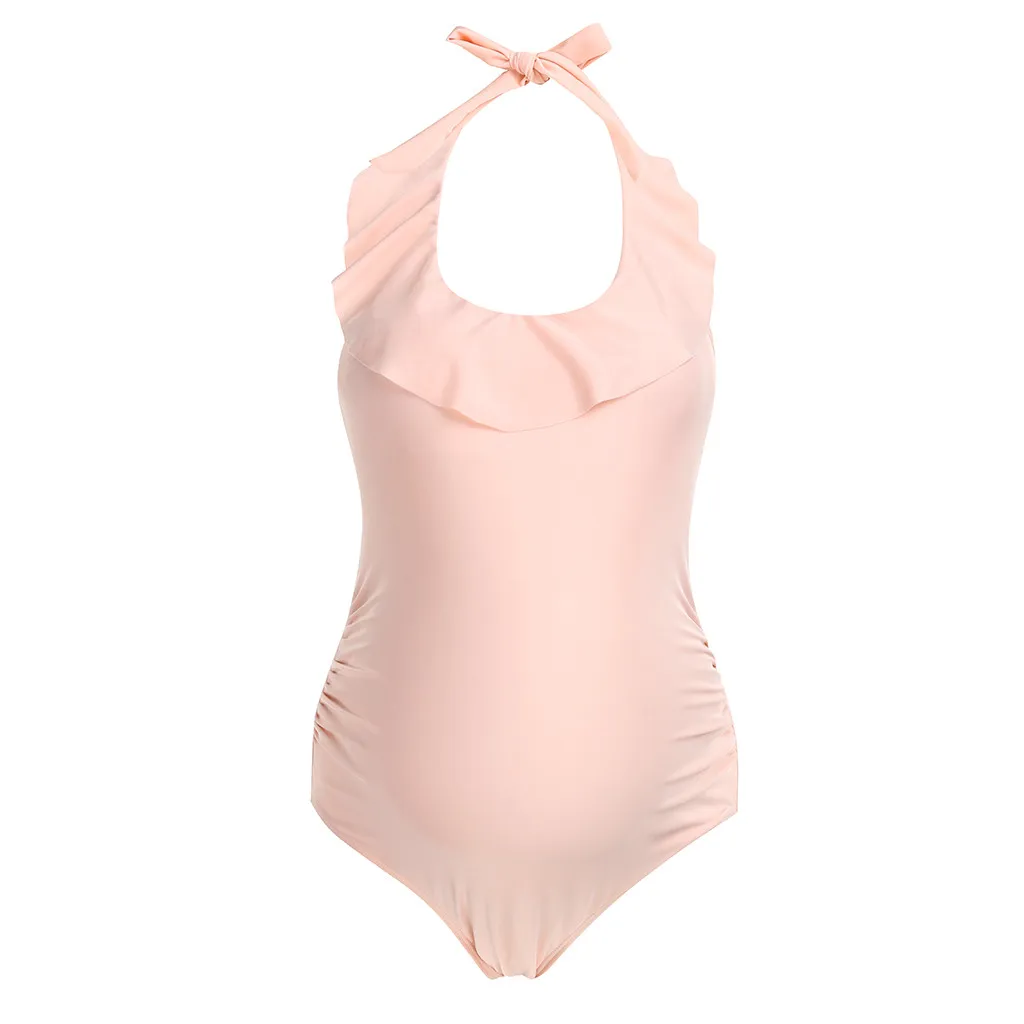 MUQGEW Материнство танкини для женщин Лето кормящих сплошной купальник для беременных летняя пляжная одежда купальный костюм беременность купальники - Цвет: Розовый