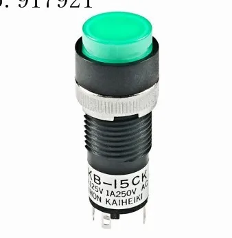 

[ZOB] Round KB-15CK Japan nkk miniature push button switch KB-15CKW01 not self-locking with light bush mounting --5PCS/LOT