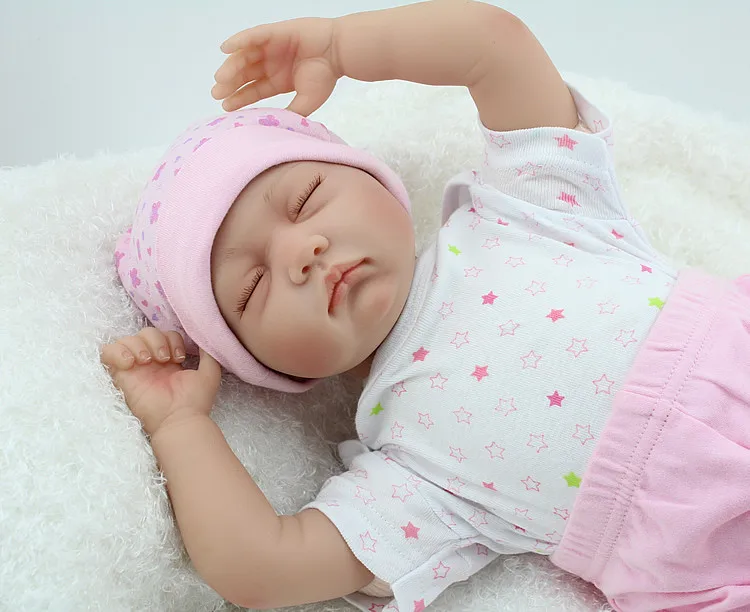 55 см силиконовые куклы для новорожденных, закрытые глаза, спящие Новорожденные, реалистичные, лучшие игрушки для младенцев, подарки