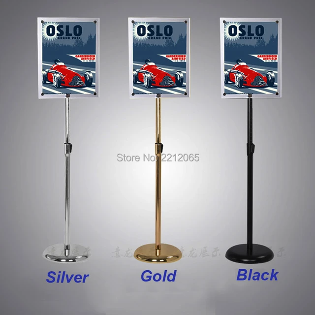 A3 Adjustable Poster Holder Floor Stand Black Acrylic Frame Advertisement  Poster Signage Display Rack Floor Banner Photo Stand - AliExpress