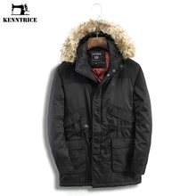 Kenntrice зима Куртки Для мужчин S парка зимнее пальто мужской Длинные парки Для мужчин пальто меховой воротник съемный куртка с капюшоном Модные пальто мужские