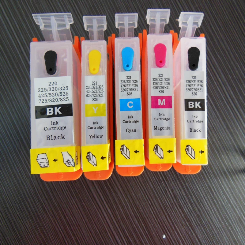 vilaxh PGI-520 CLI-521 Refillable Ink Cartridge For Canon PGI520 PIXMA IP3600 IP4600 IP4700 MX870 MP540 MP550 MP560 MP620 MP630