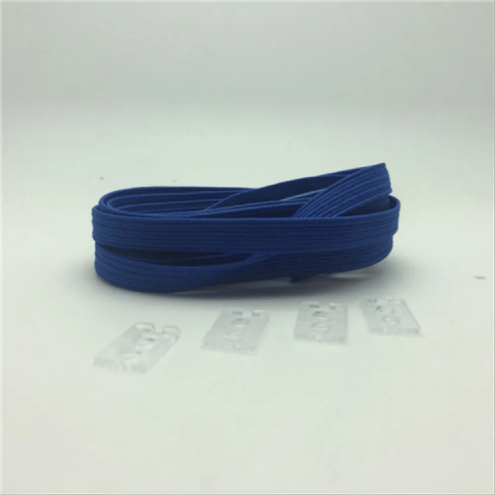 1 пара, растягивающиеся кроссовки со шнурками на 100 см без завязок, эластичные резиновые шнурки для детей, безопасные эластичные шнурки - Цвет: royal blue