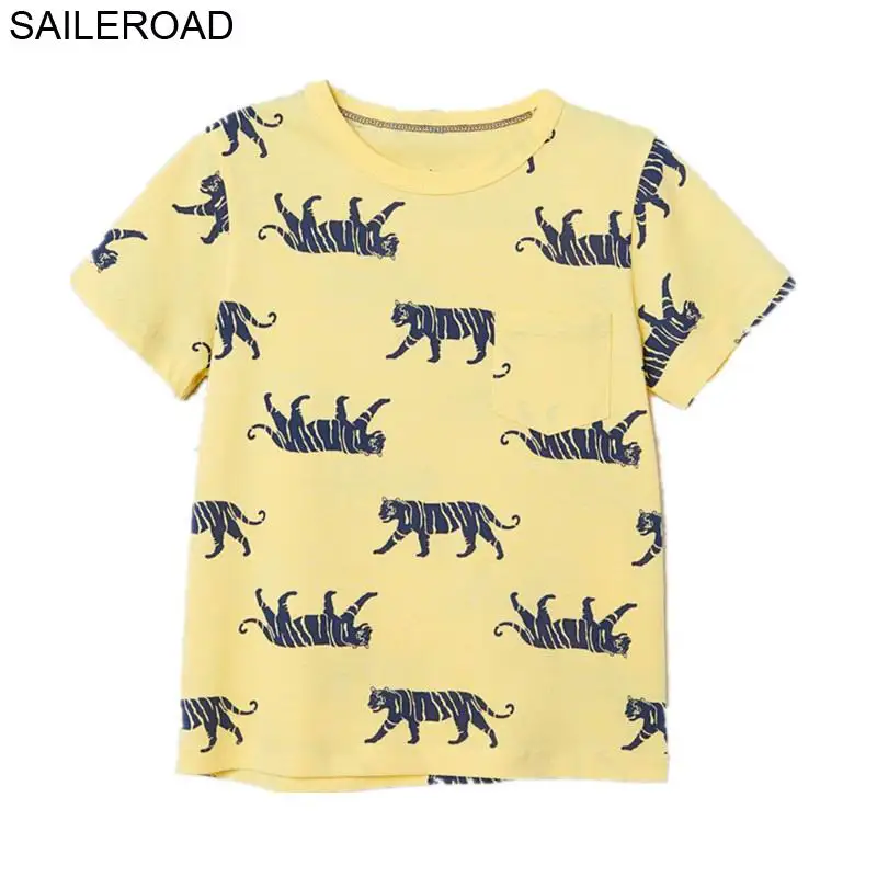 SAILEROAD 2-7Year Animal Rhinoceros Детские Мальчики Девочки Топы Футболка Для Летних Детей Детская Одежда для Девочек Хлопковая Одежда - Цвет: 2703 same picture