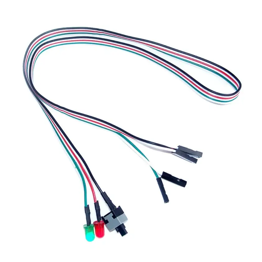

2017 Good Sale ATX PC Compute Motherboard Power Cable 2 Switch On / Off / Reset with LED Light 50CM Nov.6