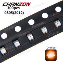 100 шт. светодиодный SMD 0805(2012) чип оранжевый светодиодный светодиод 20mA DC 2 V лампа поверхностного монтажа Электронных компонентов для PCB