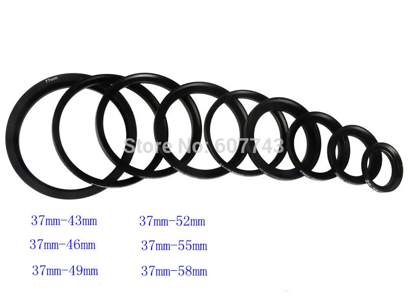 1pcs 37mm-43mm-46mm-49mm-52mm-55mm-58mm 37 43 46 49 52 55 58 mm Metal Step-Up Ring Camera Lens Filter Stepping Adapter | Электроника