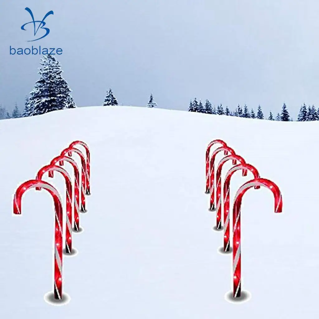 

5x Solar Powered Xmas Christmas Pathway Markers --Holiday Party Lighting Lamp