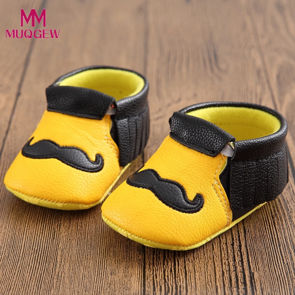 

2017 fashion Toddler garden shoes Newborn Flower Soft Beard pattern Sole Anti-slip Baby Jean comfortable Toddler yellow shoes