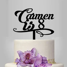 1 шт персонализированные Дети День рождения акриловый торт Топпер пользовательское имя возраст торт Топпер для день рождения украшения торта YC-083