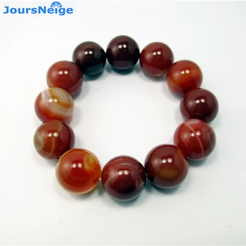 

JoursNeige Red striped Natural Stone Bracelets big Beads Lucky evil spirits Men Crystal Buddha hand string Single Lap Jewelry