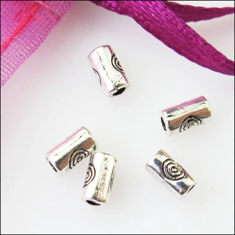 150 шт антикварные Серебристые цветные крошечные бусины 5 мм|beads charms|tube spacerspacer beads |
