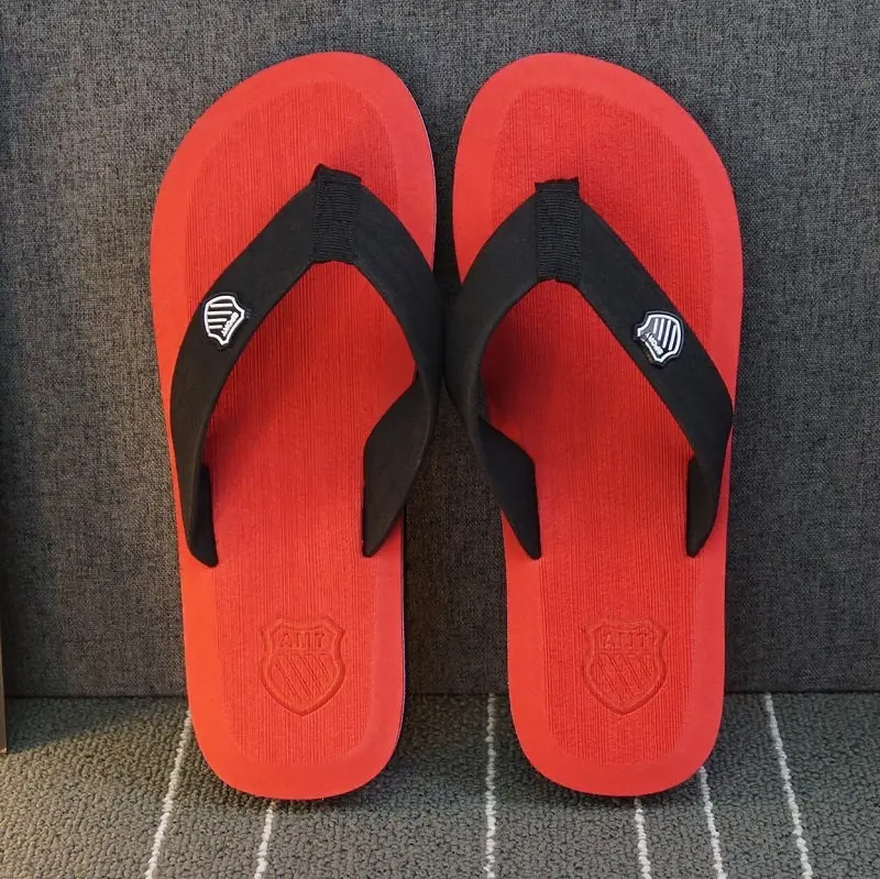 ; летние пляжные шлепанцы; мужские вьетнамки высокого качества; пляжные сандалии; zapatos hombre; Повседневная обувь; ; WS321 - Цвет: Red