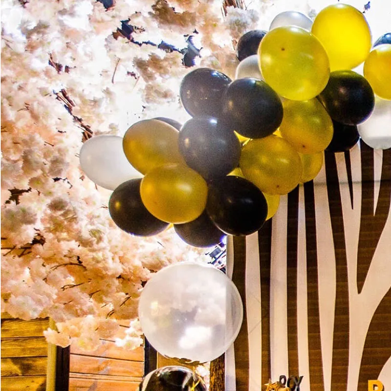 20pcs Black And Gold Party Valentines Day Decorations For Home Latex