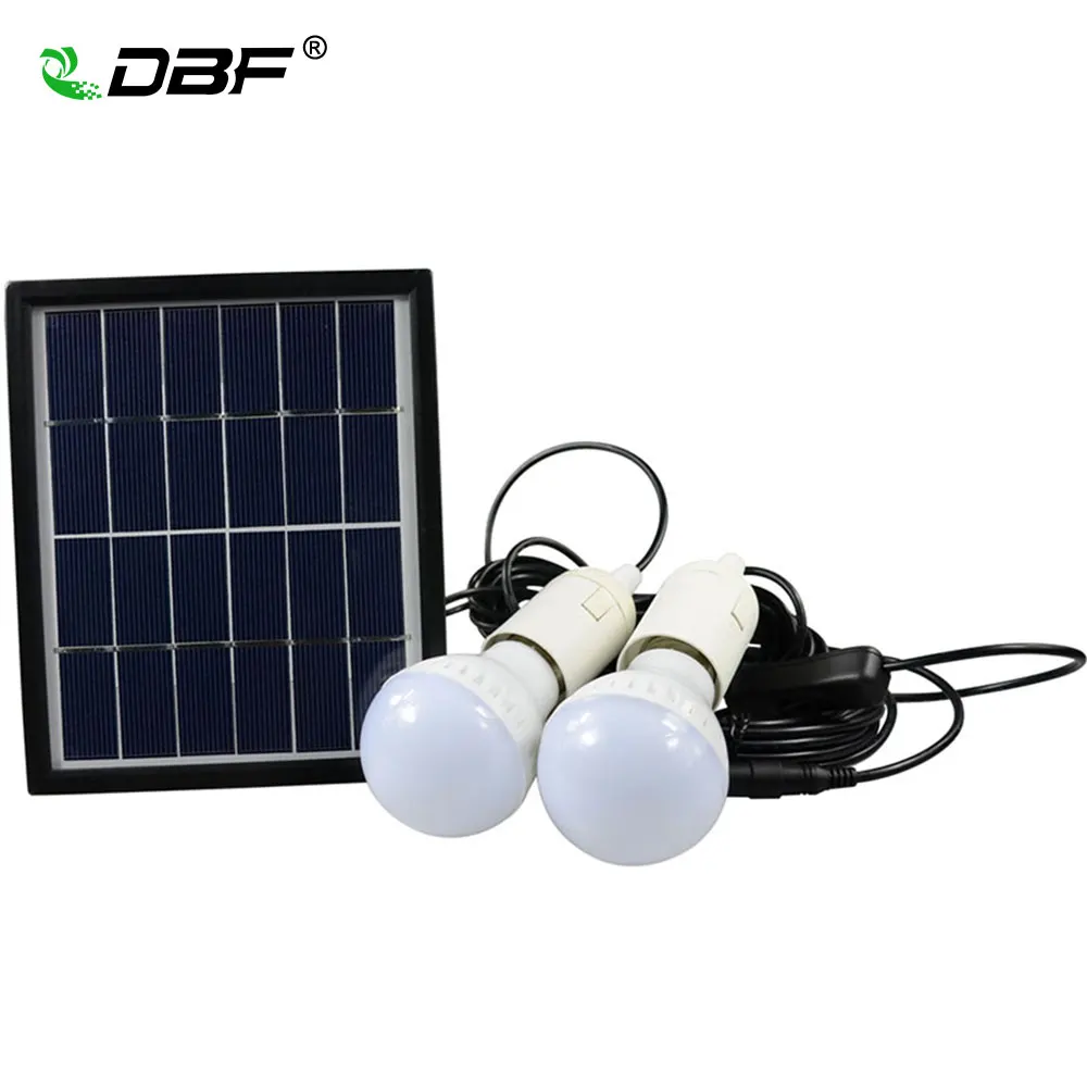 

[DBF]Waterproof IP65 Solar Powered LED Bulb 2835 SMD 3W*2 White LED Solar Double Bulbs for Garden Outdoor Camping LED Spotlight
