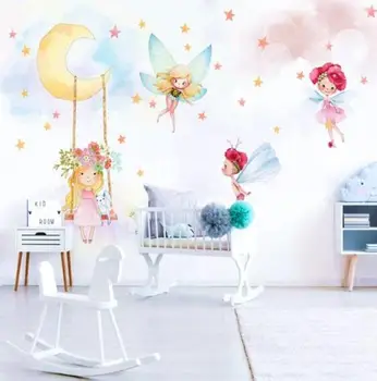 

Wallpapers Modern Custom 3D Child Photo Mural Wallpaper Fantasy Elf Eco-friendly Silk For Girls Baby Kids Room Bedroom