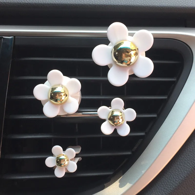 

4pcs/lot Flower Car Diffuser Freshener Air Vent Clip Perfume Auto Interior Decoration Car Flavoring Car Accessories For Girls