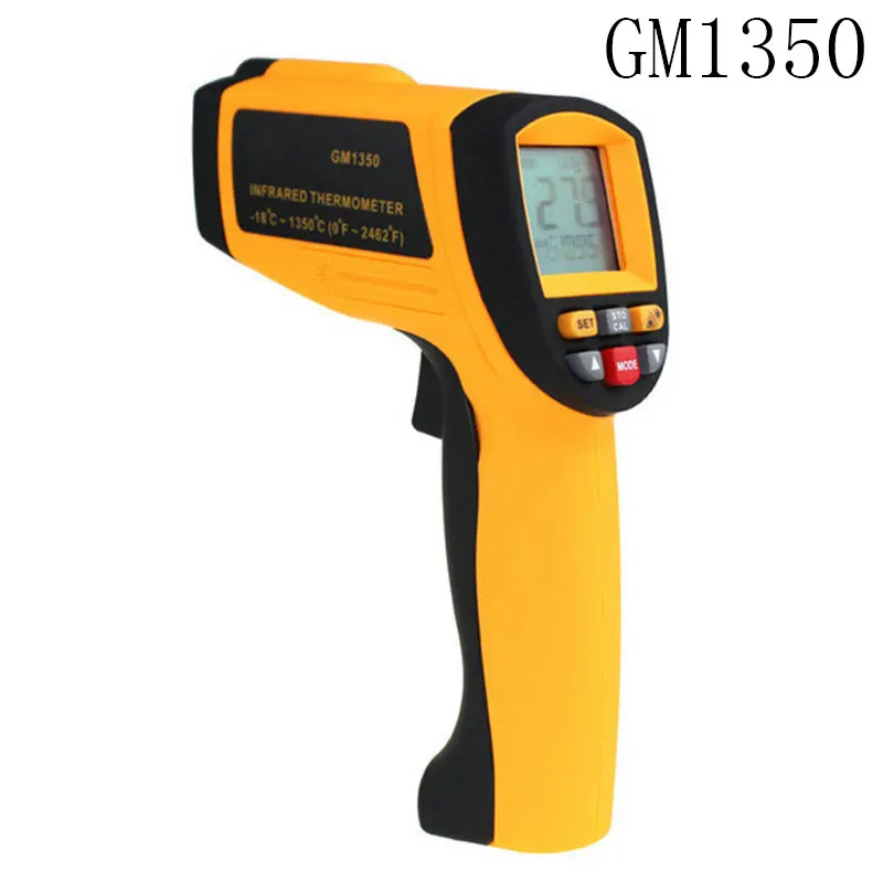 

Digital Infrared Thermometer GM1350 Temperature Range -18 ~ 1350C Distance Spot Ratio 50:1 Emissivity 0.1~1.00 Adjustable