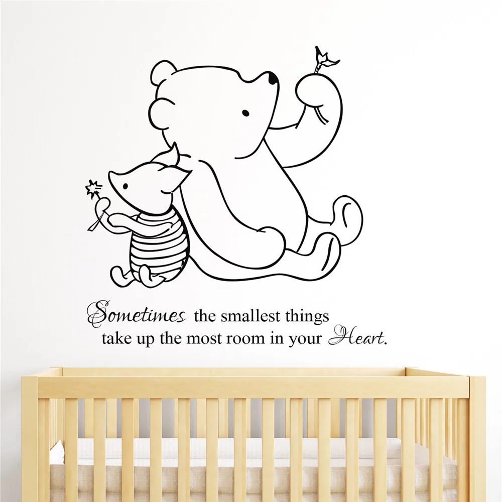 multicolor Winnie the Pooh & Piglet home decoration Baby Quote Wall