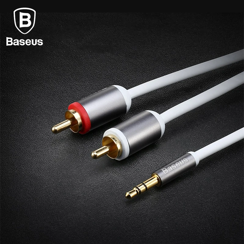  Baseus RCA Cable 2rca to 3.5 aux cable rca 3.5mm Jack male to male rca aux cable for TV DVD Home Theater amplifier Phone Edifer 