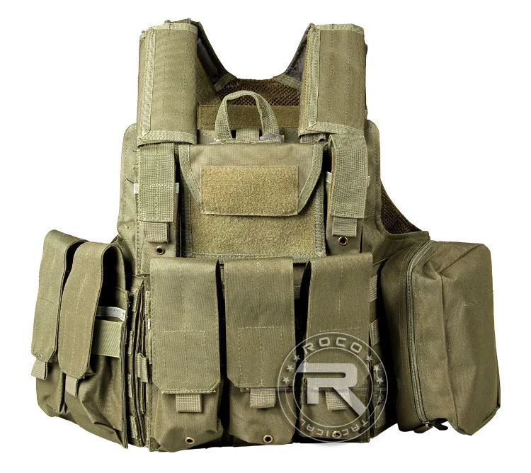 ROCOTACTICAL Molle CIRAS тактический жилет для страйкбола пейнтбола Охотничий Жилет W/подсумок для журналов и хозяйственной сумки бронежилет для переноски CP ACU