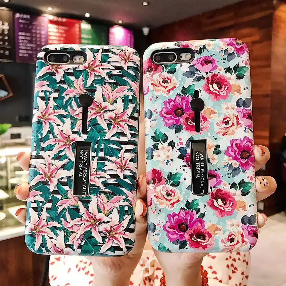 Чехол для iPhone 7X6s модный силиконовый чехол с кольцом-петлей XR Xs Max 7 8 Plus подставкой |
