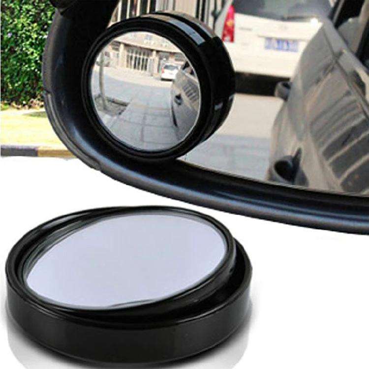 Greyghost Small round mirror car rearview mirror blind spot wide-angle lens 360 degree rotation Adjustable angle Car Accessories 
