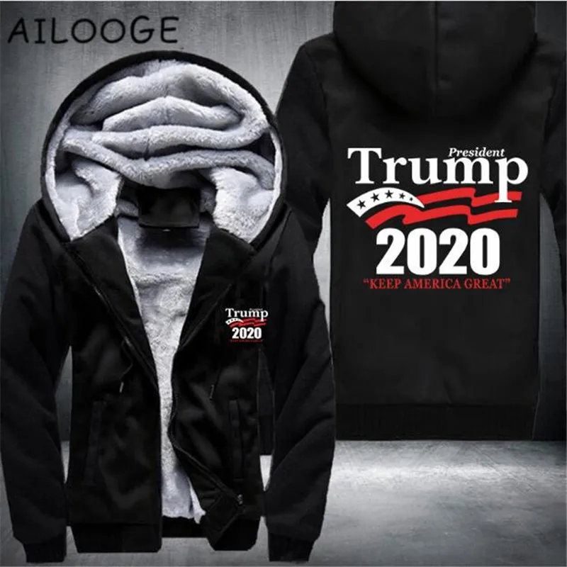 2018 Новое поступление Для мужчин толстовки Президент Трамп 2020 держать Америку великого человека дизайн мужской пиджак из плотного флиса на