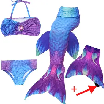

Ariel Children Swimming Mermaid Tail With Monofin Girls Kids Swimmable Mermaid Tails Swimuit Costume Cosplay for Girls Swimming