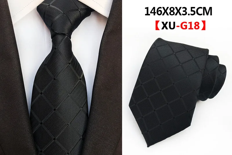 Классический Пейсли геометрический проверенный плед Полосатый жаккард Тканый шелковые смокинги полиэстер мужской галстук - Цвет: XU-G18