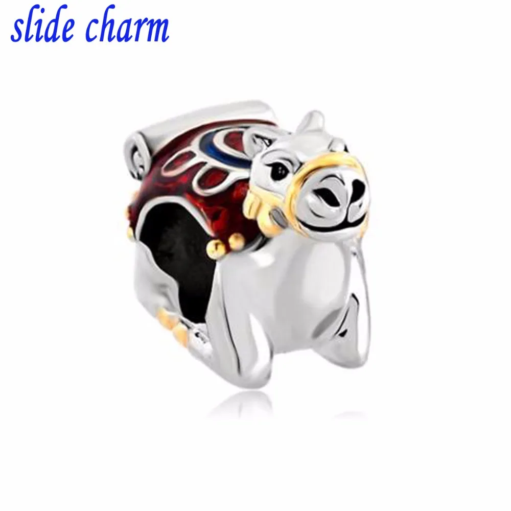 

Free shipping boutique enamel unicorn animal beads fit Pandora charm bracelet mother lover Christmas gift