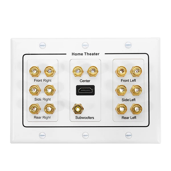 

Aluminum Home Theater 7.1 Surround Sound Speaker Sound Box Wall Plate HDMI Audio Banana