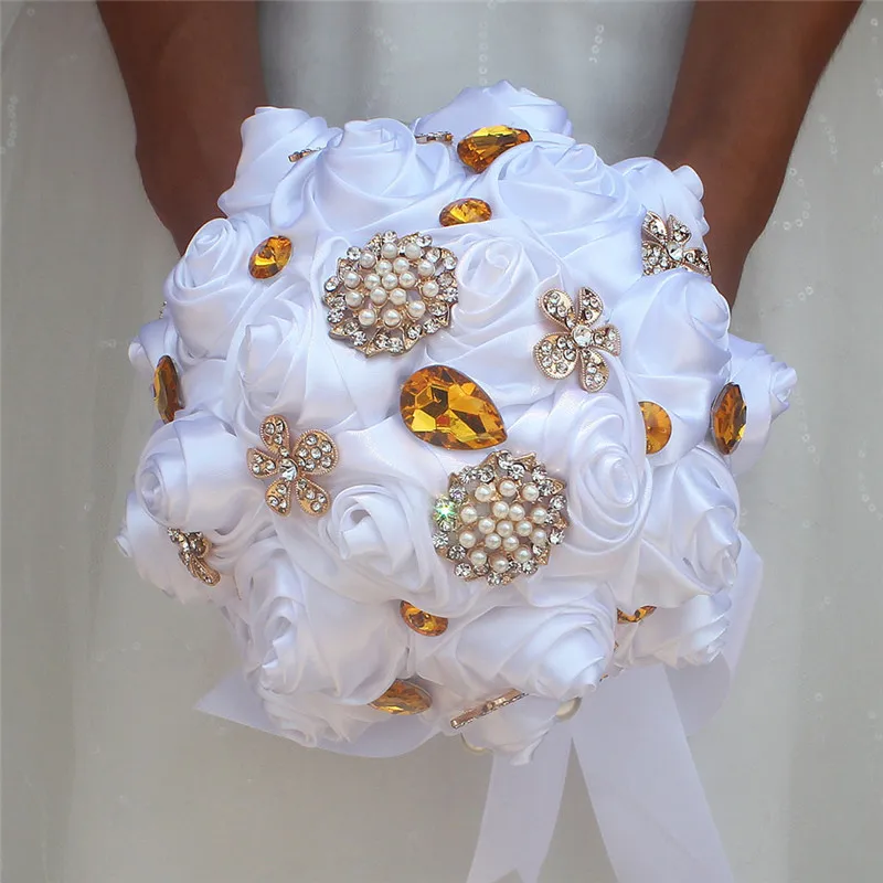 8 стилей, новые белые свадебные цветы для невесты, искусственные букеты, лента, стразы, жемчужный букет, украшение для невесты, жениха, танцев - Цвет: Style 2