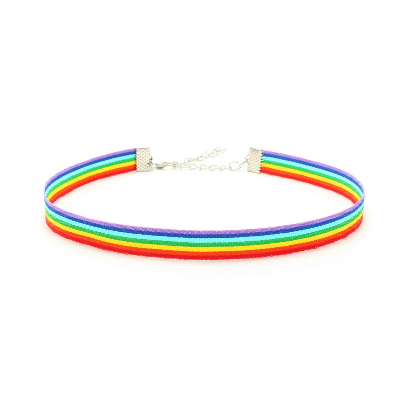 Радужное колье для мужчин и женщин Gay Pride, ожерелье, кружевная лента-чокер, ожерелье, браслет, ювелирные изделия