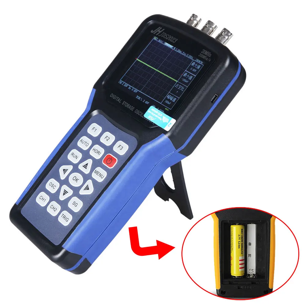 AC110-220V цифровой портативный осциллограф 1 канала 20 МГц осциллограф-мультиметр + источник сигнала хранения ЕС США Plug