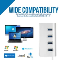 מחשב נייד USB 3.0 אלומיניום תמיכה HUB נייד קומפקטי מהיר Multipe USB Hub Decice עבור מחשב נייד PC מחשב 4 יציאות מתאם הרחבה (5)