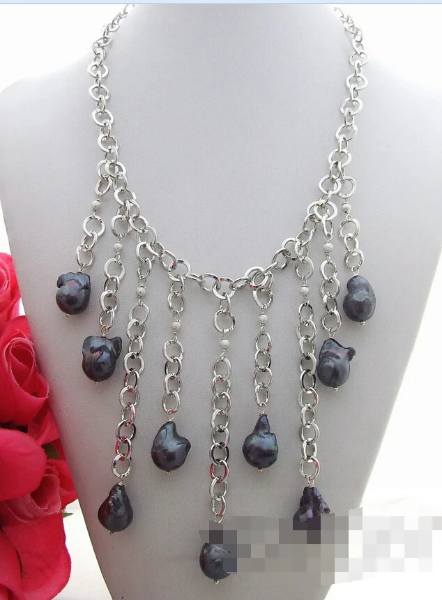 

huij 003646 Black Bead-Nucleated Pearl Necklace