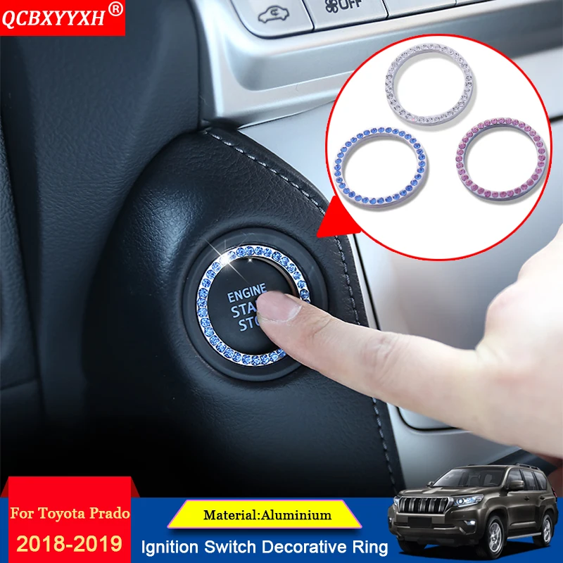 

QCBXYYXH Car Styling 3 Colors Aluminum Ignition Switch Cover Decoration Ring Car Internal Accessories For Toyota Prado 2010-2018
